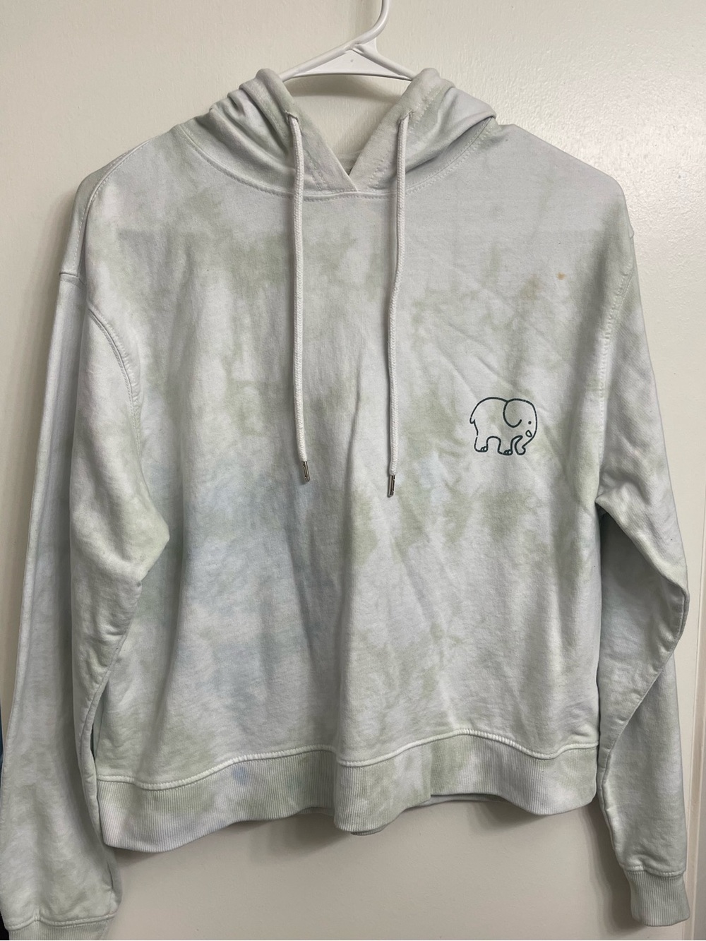 Ivory Ella Crewneck Hoodie - Pale Green Tie-Dye
